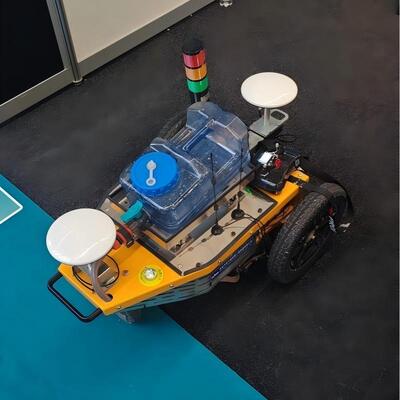 Robot / Máy đánh dấu đường trước- Hiển thị trên giao thông giữa Amsterdam 2026- Vị trí GPS